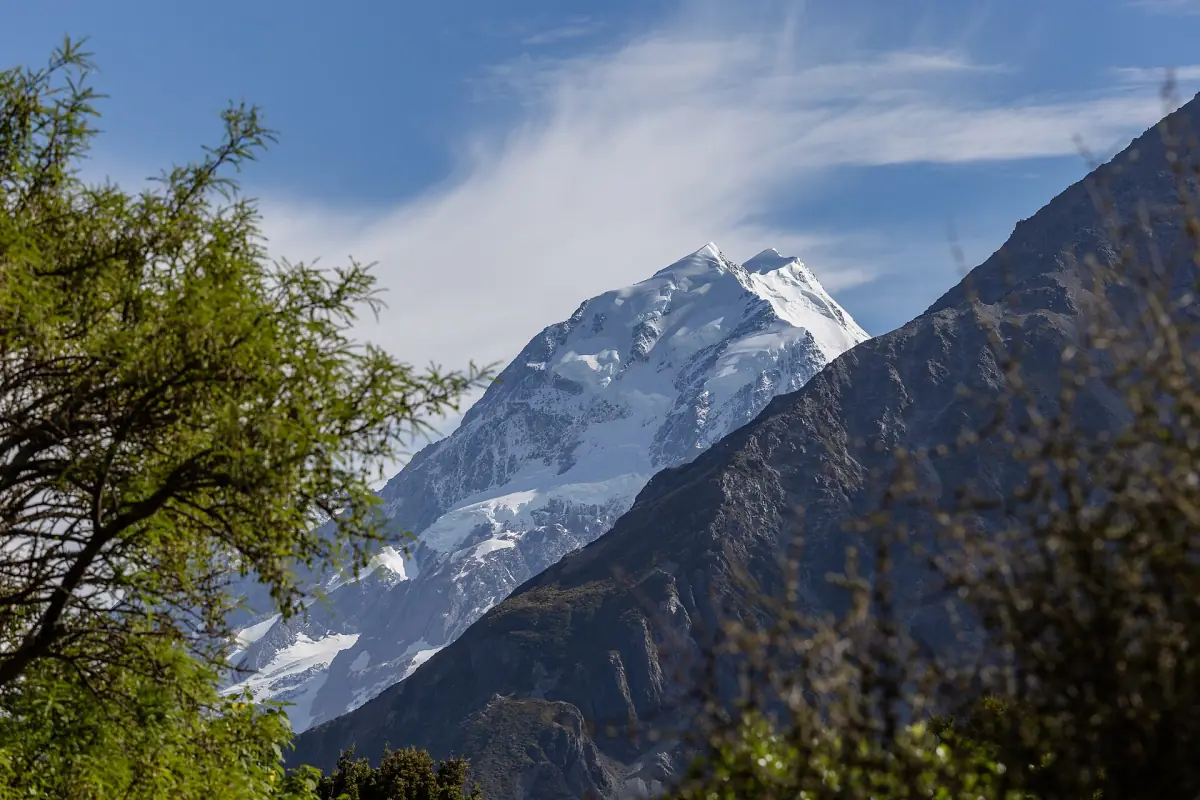 The summit of Aoraki/Mount Cook in clear weather